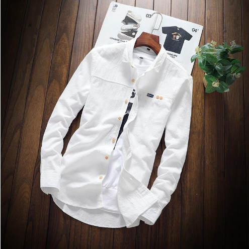 Men's Casual White Shirt Image 3