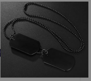 Shiny Military Dog Tag Necklace