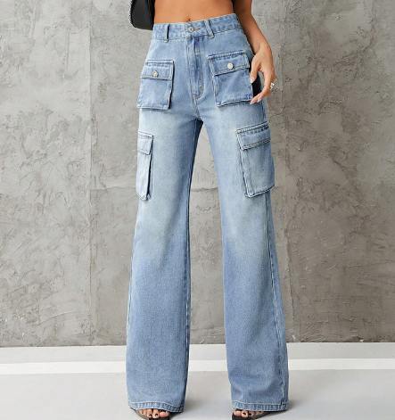 Street Retro Pocket Low Rise Hot Girl Jeans Image 1