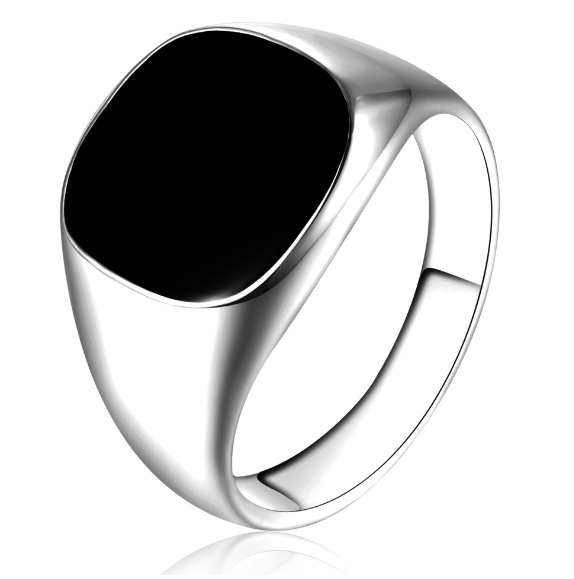 Men's Bold Black Ring