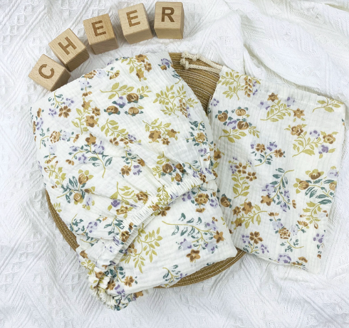 Organic Cotton Cot Sheet - Sunflower