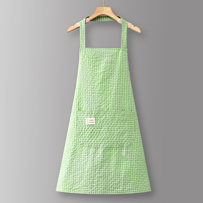 1 x Machine Washable Cotton Linen Adjustable Kitchen Apron with 2 Pockets