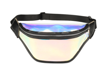 Irregular Personality Laser Reflective Crossbody Chest Bag - Detail View