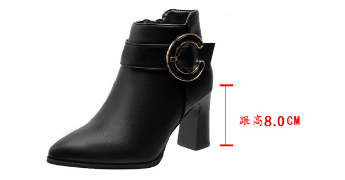 Black High-Heeled Martin Boots