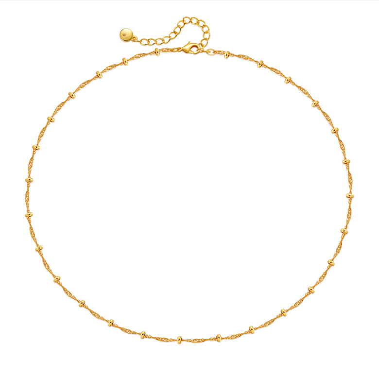 Gold Beaded Necklace Image 1