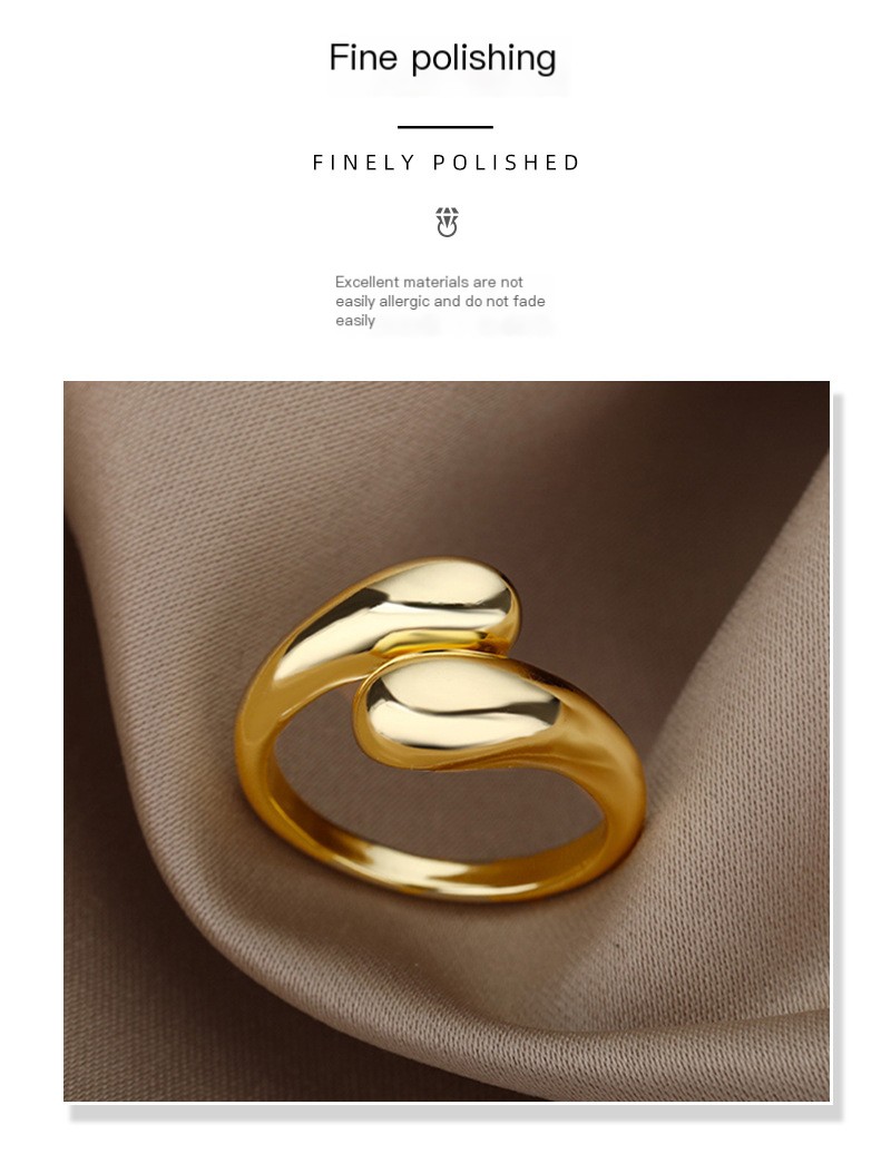 Gold Irregular Geometric Ring 2