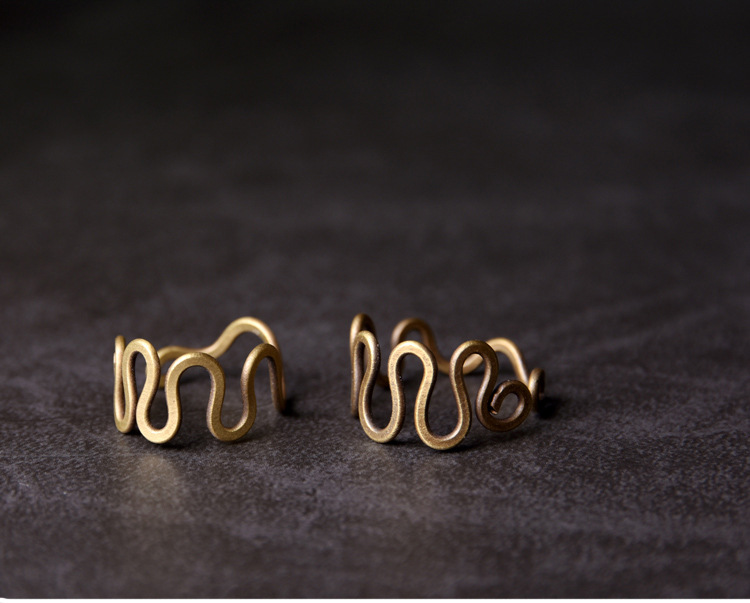 Vintage Wave Handmade Solid Copper Ring