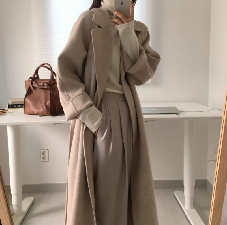 Vintage Handcrafted Cashmere-Feel Wool Coat - Image 1