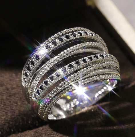 Double Gold Textured Personality Statement Ring