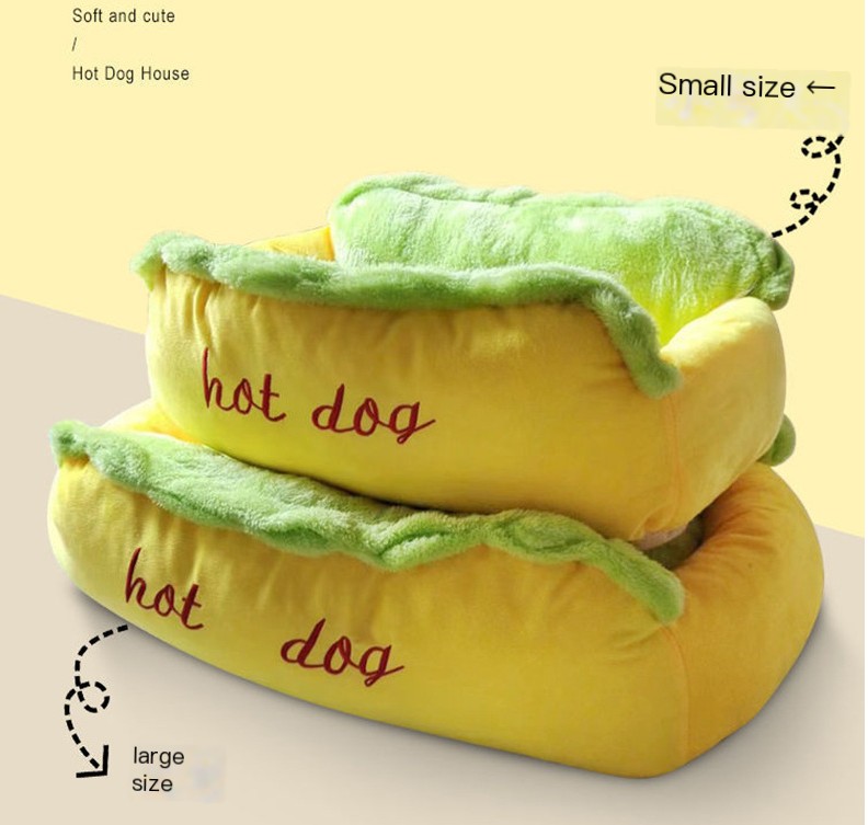 Hot dog bed for pets