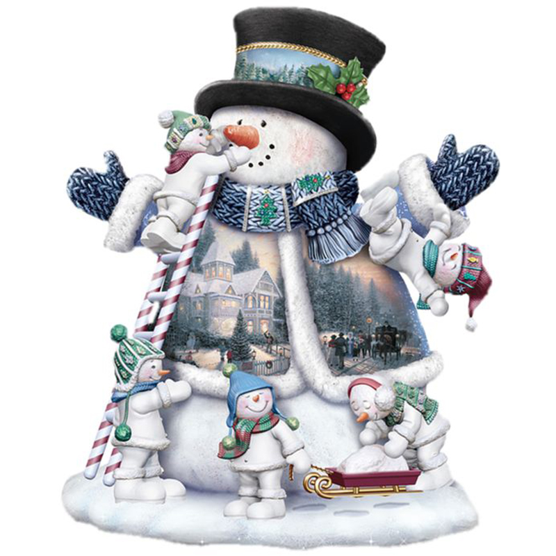 Diamond Embroidery Snowman Canvas