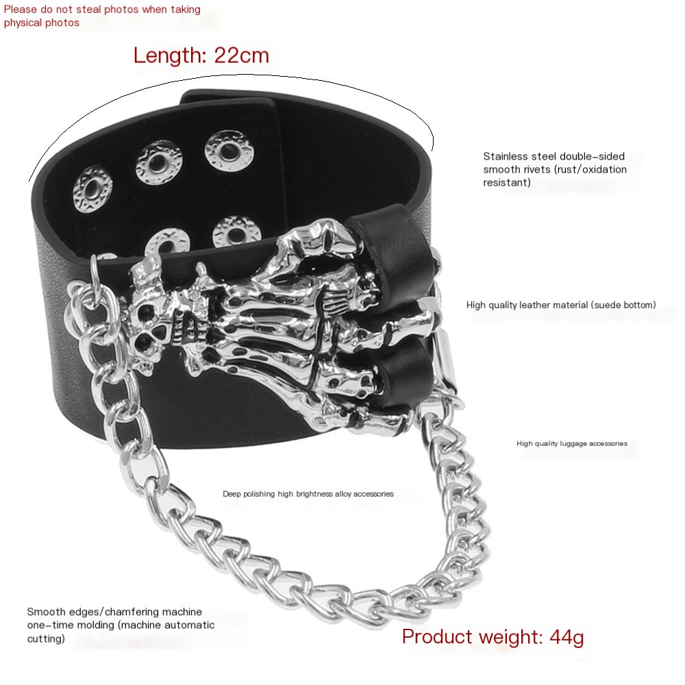Gothic Skull Hand Design Bracelet