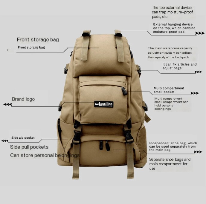 Outdoor 40L Hiking Backpack Image 2