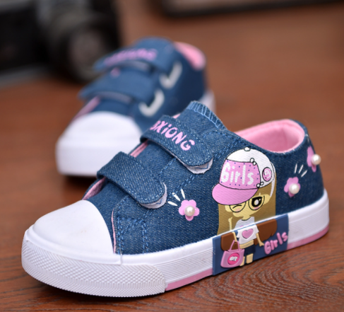 Girl's Canvas Sneakers Dark Blue
