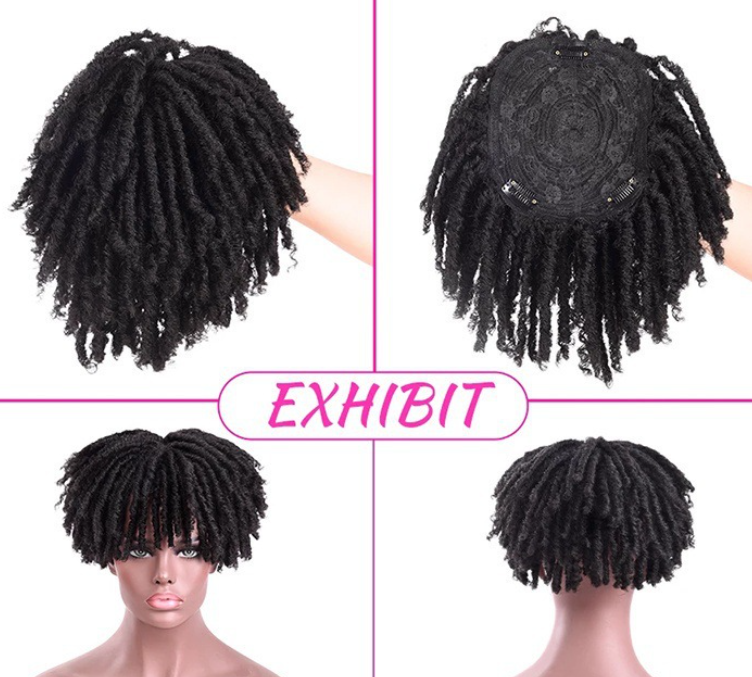 Belle Show Dreadlock Hair Topper Clip in Braided Half Wigs Locs Braided Wig Soft Short Wig Dreads for Men Women
