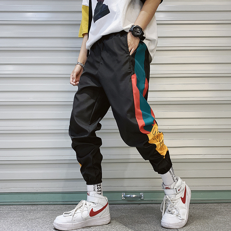 Striped Harem Pants - Grey