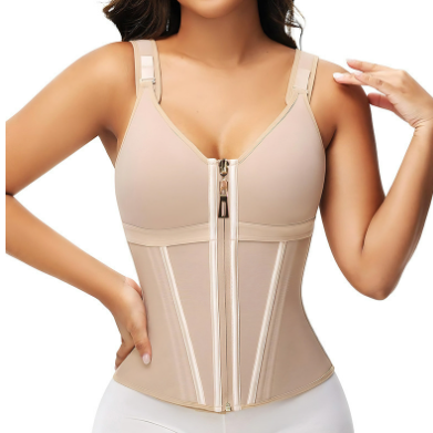 Three-row button-down shapewear vest image