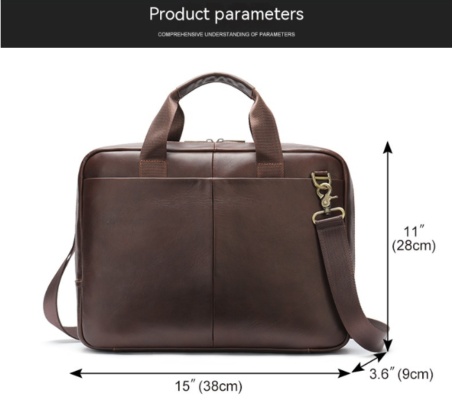 Genuine Leather Briefcase - Black