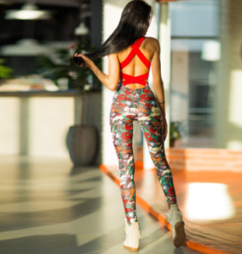 Printed Jumpsuit Yoga Suit 3