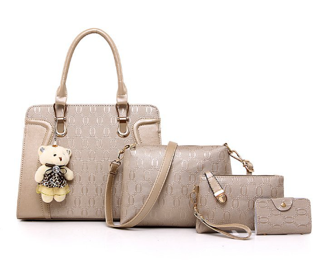 Women's Solid Color Bag Set Image 5