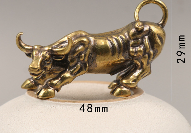 Brass Retro Mini Bull Figurine 1