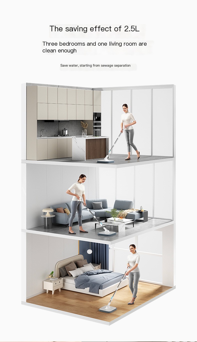 Hands-free lazy cleaning dirt separation spin mop