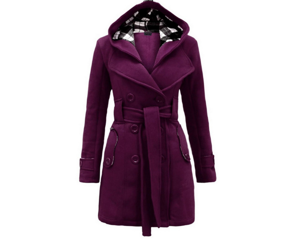 Double-breasted plaid coat image 1