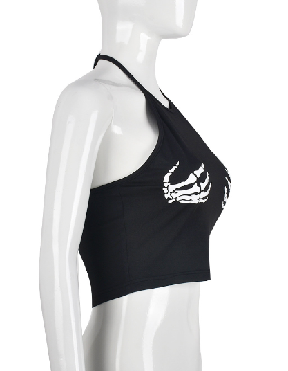 3D Ghost Hand Print Crop Top