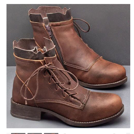 Vintage Lace Low Heel Boots
