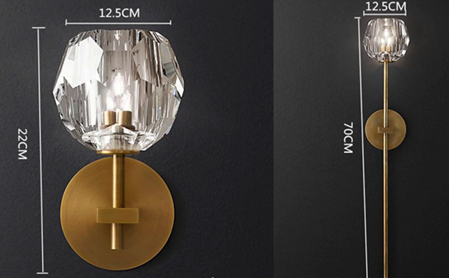Balle Clear Crystal Grand Wall Sconce