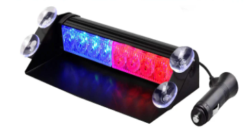 8 LED Police Lights Strobe Light For Car 12V Emergency Signal - Dashboard Interior Roof Windshield Safe Caution Hazard Light with Suction Cups image