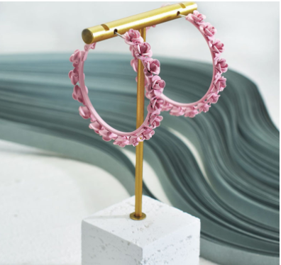 Exaggerated Flower Hoop Earrings