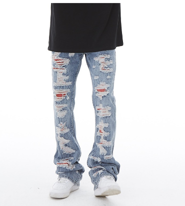 Blue Destruction Beggar Style Jeans