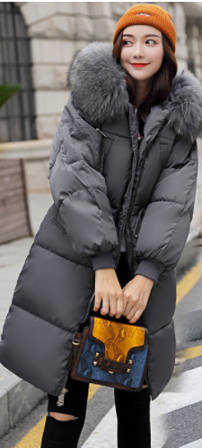 Faux Fur Collar Down Cotton Jacket