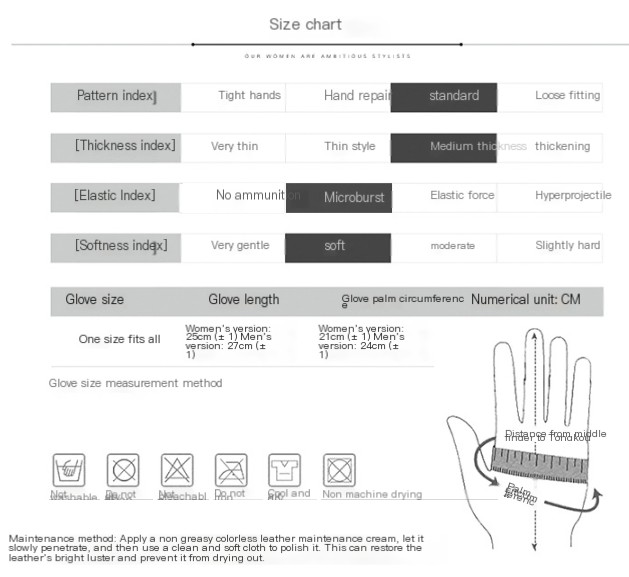 Genuine Leather Gloves - Black