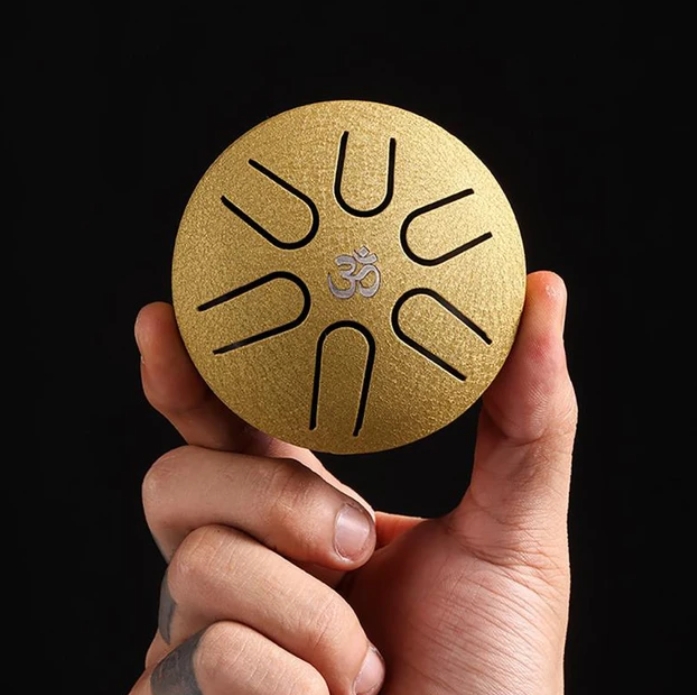 Mini Steel Tongue Drum Silver