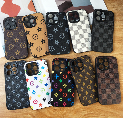 Leather Check Phone Case
