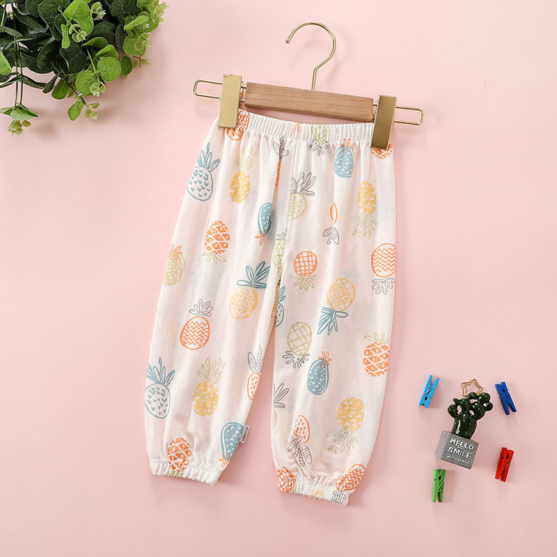 Girls Cotton Flower Cute Printed Trousers 4