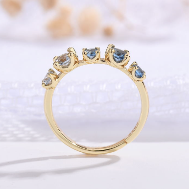 Women's Light Blue Zircon Ring Image 1