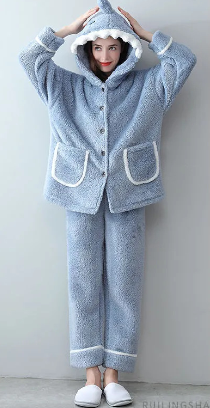 Home Coral Fleece Pajamas - Lifestyle