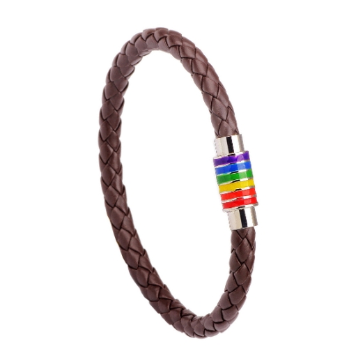 Leather Bracelet Brown+White
