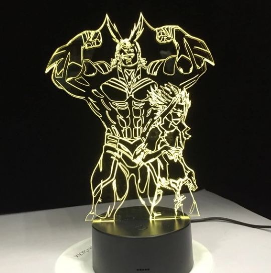 Lámpara de Noche Colorida 3D de My Hero Academia