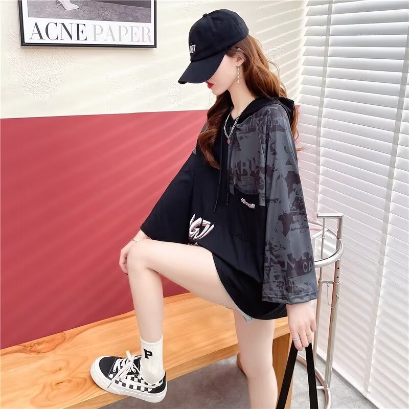 Loose Hooded Long Trench Coat Image 2