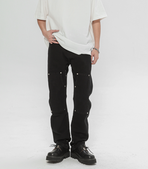 Wide-leg Denim Trousers