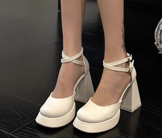 Red platform high heels