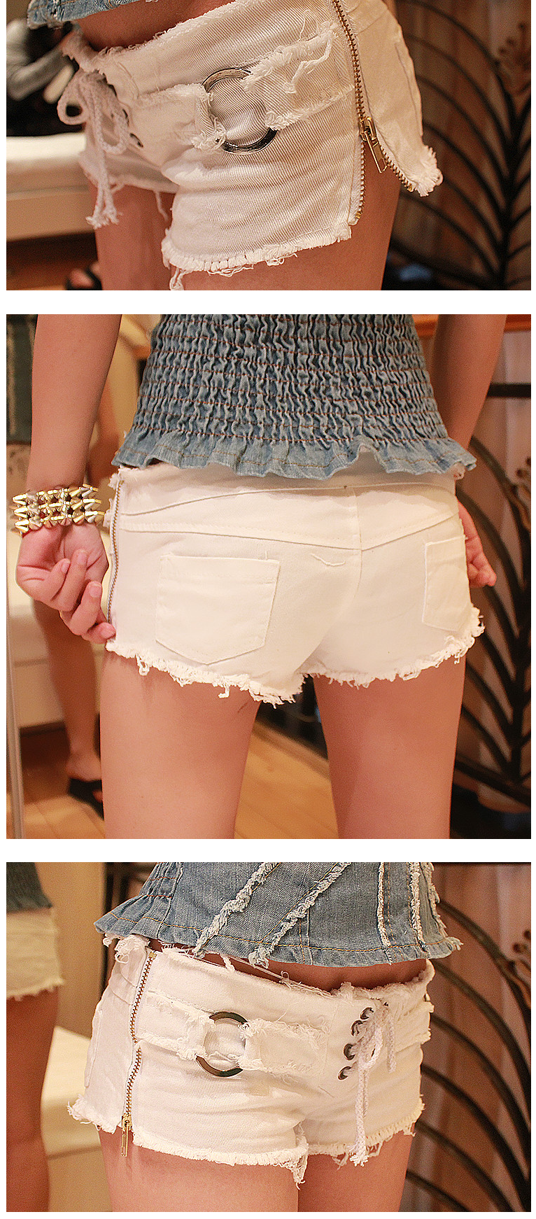 White Denim Shorts