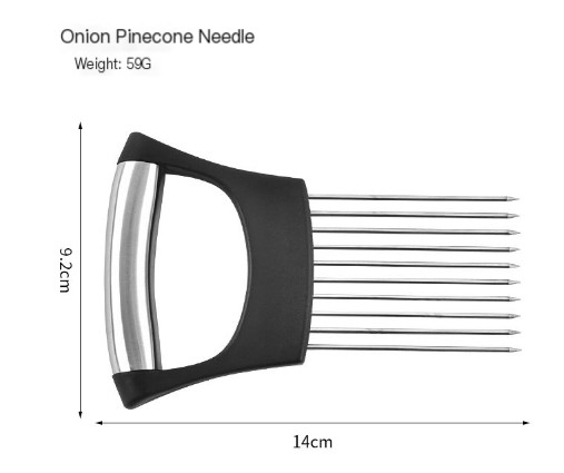 AccuSlice? Onion Potato Vegetable Meat Holder Slicer Stainless Steel