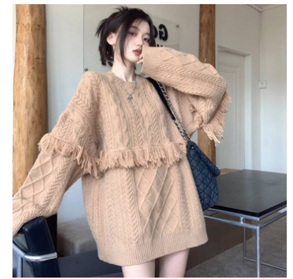 Contrasting Sexy Off-the-shoulder Sweater Image 3