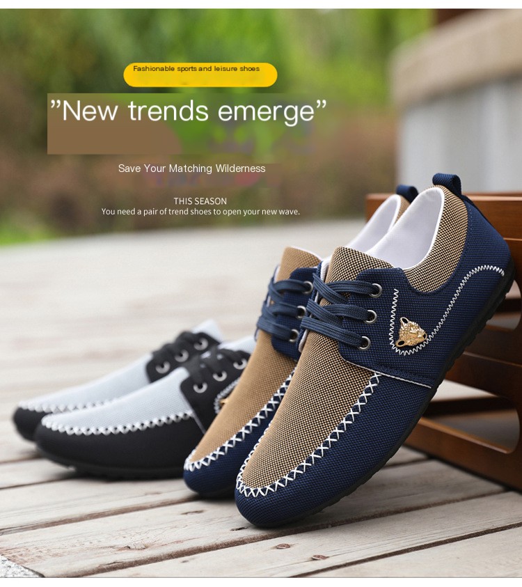 Beef Tendon Sole Lace-Up Cloth Shoes