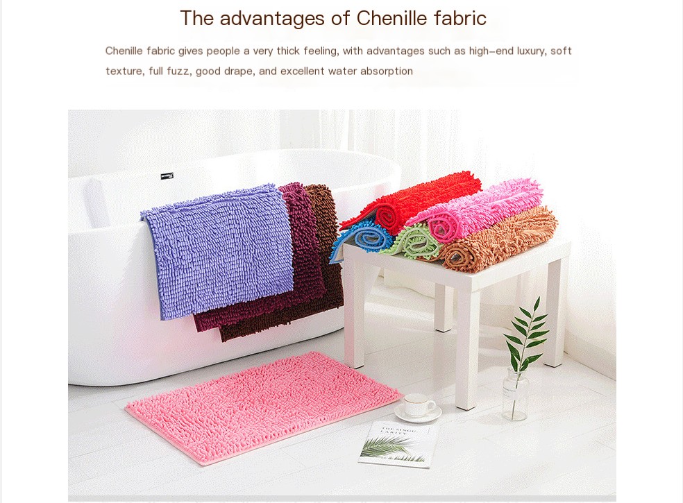 Chenille Rug Rose Red